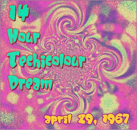 14 HOUR TECHNICOLOR DREAM: This feature illustrates the special event held in London, England on April 29, 1967. It was one of the first happenings to take place during what would become known as the Psychedlic Sixties. John Lennon was one of the many notables of the time who attended. Yoko Ono performed her famous "Cut Piece" at this event, but she and John did not interact that night. John Lennon just hung out like the rest of the mod-style hippies who celebrated all night and into the next day at this trippy, trippy get-together.